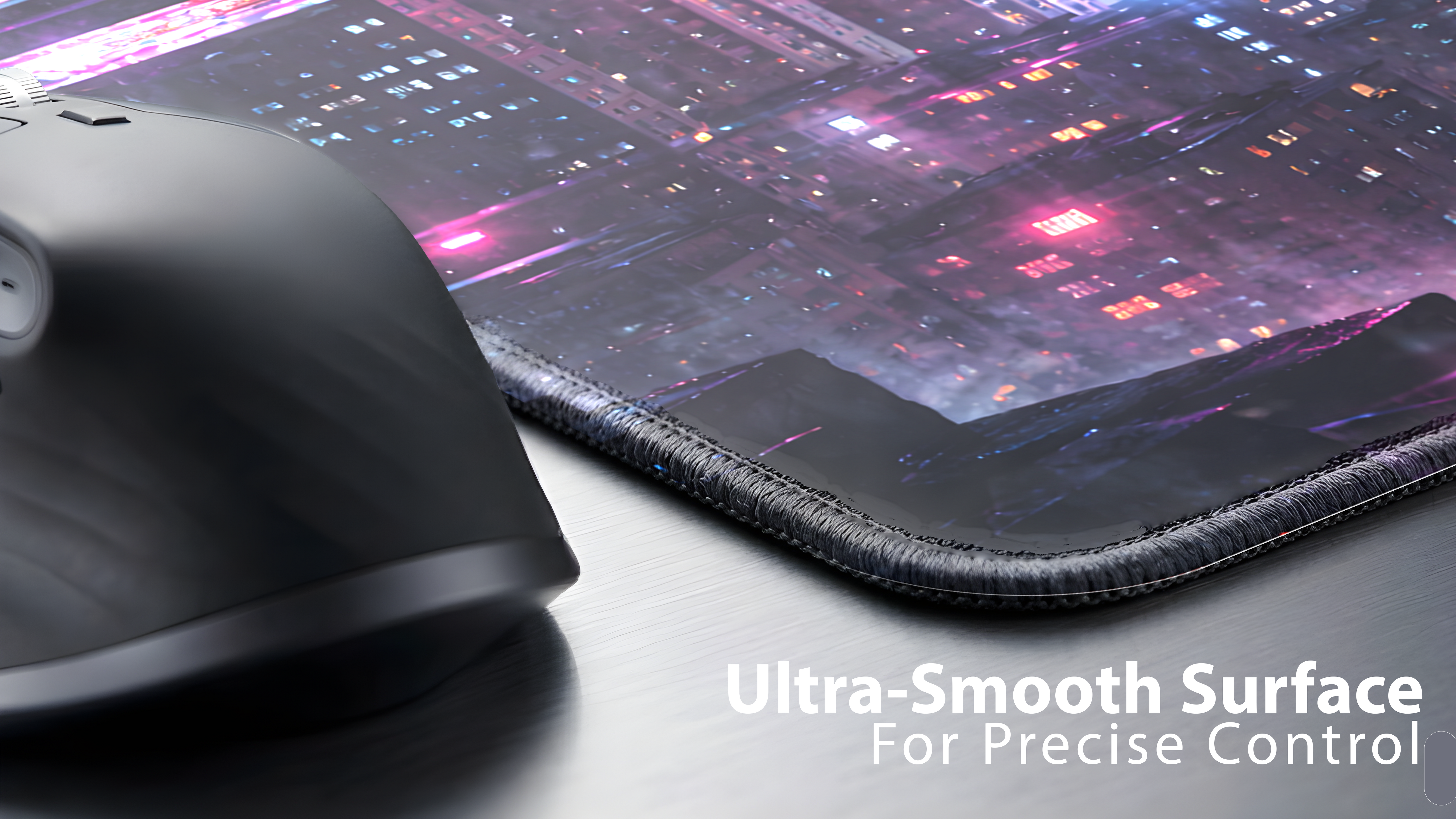 Neon Rain Cyber City Mousepad